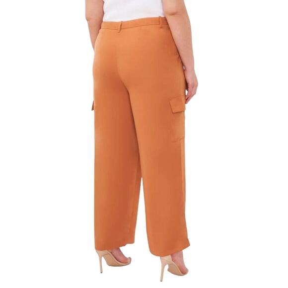 Halogen Wide Leg Cargo Pants in Warm Latte Womens Medium Utility Work Pants - Picture 2 of 10